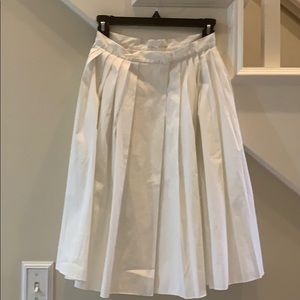 PRADA White Wrap Pleated Midi Knee Skirt XS S 2